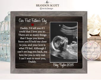 First Father's Day Ultrasound Frame: Personalized New Dad Gift