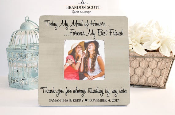 Personalized Picture Frame 4 X 6 for Family, Custom Engraved Wooden Photo  Frame, Wedding Officiant Gift, Bridal Shower Gift Maid of Honor 