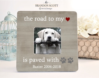 Pet Sympathy Gift, Dog Death Frame, Dog Memorial Gift, Pet Loss Memorial, Personalized Pet Picture Frame, Dog Loss Memorial Frame