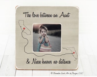 Personalized Aunt & Niece Picture Frame: Long Distance Gift, aunt and niece gift, niece gift, aunt gift, long distance