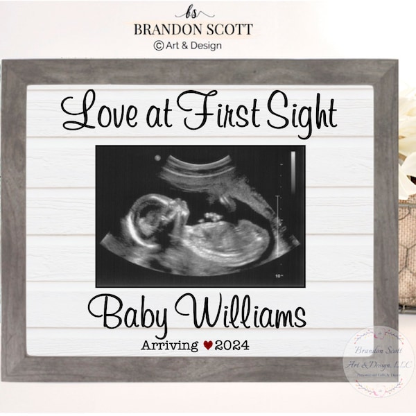 Love at First Sight, Love At First Heartbeat, Sonogram Frame, Ultrasound Frame, Gender Reveal, New Baby Frame, Love at First Sight frame