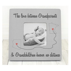 The Love Between Grandparents and Grandchildren Maps States Personalized Frame Grandparents frame Grandparents Gift Grandchildren Gift