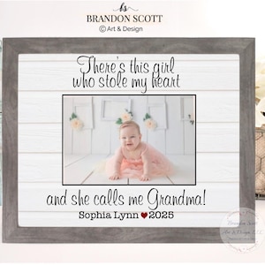 Gift For Grandma Nana Mimi from Granddaughter Picture Frame There's This Girl Who Stole My Heart Mothers Day Gift from Granddaughter