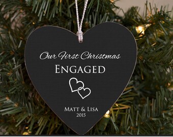 Our First Christmas Engaged Ornament Personalized Ornament for Bride to Be Newly Engaged Couple Gift Engagement Gift Engagement Ornament