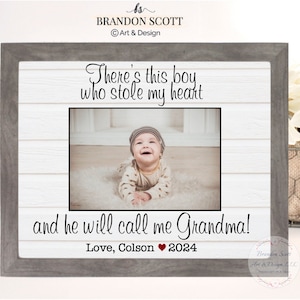 Grandma Picture Frame Mothers Day Gift Theres This Boy Who Stole My Heart Frame Gift To Grandma From Grandson Baby Nana Gigi Mimi