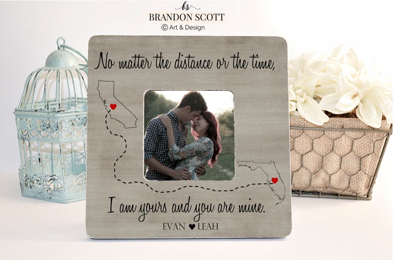 Long Distance Relationship Personalized Picture Frame State Etsy