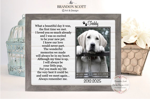 In Loving Memory of Dog – Personalized Dog Memorial Picture Frame Pet  Loss Keepsake Gift Dog Tribute Frame