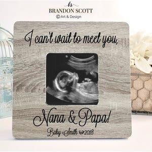 Pregnancy Announcement for Grandma Grandparents, Gender Reveal, Ultrasound Picture Frame, Sonogram Picture Frame, Grandparents to be gift