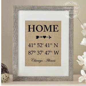 Housewarming Gift, Our First Home, House Warming Gift, New Home Housewarming Gift, Latitude Longitude Sign,  Address Sign, GPS Coordinates