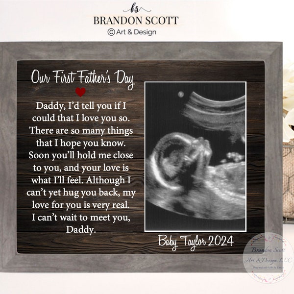 Father's Day Gift For Dad Best Dad First Father's Day Gift Dad Frame New Dad Gift, 1st Fathers Day Frame Gift First Father's Day Ultrasound