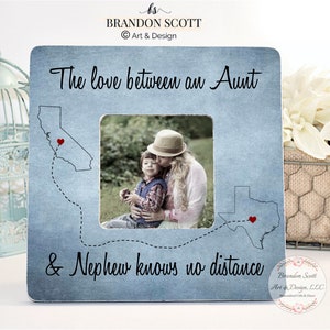 Mothers Day gift Aunt Nephew Auntie Gift Personalized Picture Frame Gift Custom States Map from Niece Nephew Love Between Aunt and Nephew