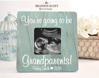 Pregnancy reveal frame, sonogram frame, ultrasound frame, grandparents to be gift, gift for new grandparents, gender reveal
