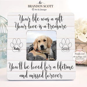 Personalized Pet Memorial Frame: Dog & Cat Loss Gift, pet sympathy, pet remembrance, pet loss gift, sympathy gift image 1