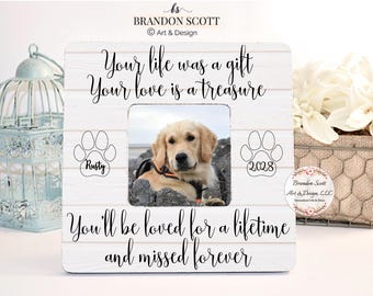 Personalized Pet Memorial Frame: Dog & Cat Loss Gift, pet sympathy, pet remembrance, pet loss gift, sympathy gift