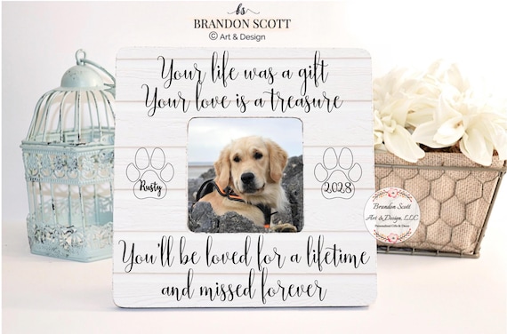Personalized Pet Memorial Frame: Dog & Cat Loss Gift, pet sympathy, pet remembrance, pet loss gift, sympathy gift