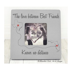 Best Friends Frame, Long Distance Best Friends, States Frame, Personalized Picture Frame, Best Friend Gift