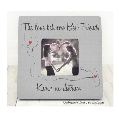 Best Friends Frame Long Distance Best Friends States Frame Etsy