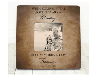 Because someone we love is in Heaven Memory Picture Frame Personalized Sympathy Gift In Memory of Memorial Frame