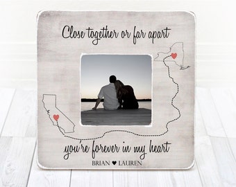 Long Distance Relationship Frame Gift for Boyfriend Girlfriend | Etsy