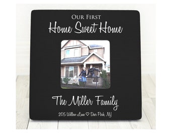 Regalo de inauguración de la casa Nuestro primer hogar Marco de fotos personalizado Recién casados Nuevos propietarios de viviendas Regalo personalizado Regalo de inauguración de la casa