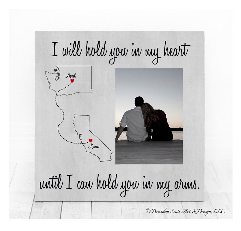 Long Distance Relationship Personalized Picture Frame States