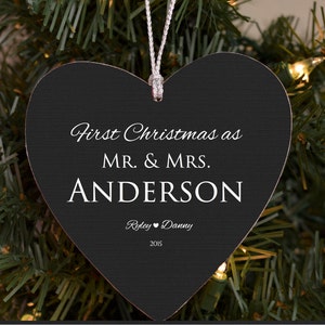 Our First Christmas as Mr and Mrs Ornament Personalized Newlywed Holiday Ornament - Just Married - Newlyweds Gift