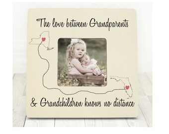 Long Distance Grandparents and Grandchildren States Personalized Frame Grandparents frame Grandparents Gift Grandchildren Gift Distance