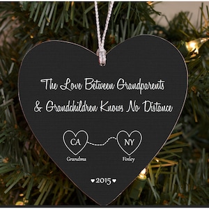 Ornement de Noël pour les grands-parents L’amour entre les grands-parents et les petits-enfants Cartes États Ornement personnalisé Grands-parents CADEAU