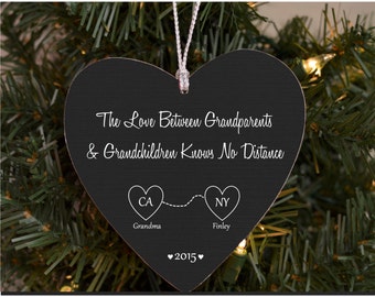 Christmas Ornament for Grandparents The Love Between Grandparents and Grandchildren Maps States Personalized Ornament Grandparents GIFT