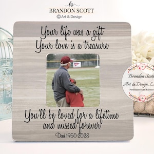 Personalized Memorial Picture Frame: Sympathy Gift, Remembrance, your life was a blessing, family loss gift, death gift, sympathy frame