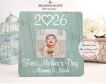 Personalized First Mother’s Day Frame 2026 – New Mom Keepsake Gift – Baby’s First Mother’s Day Photo Frame, new mom gift, 1st mother's day