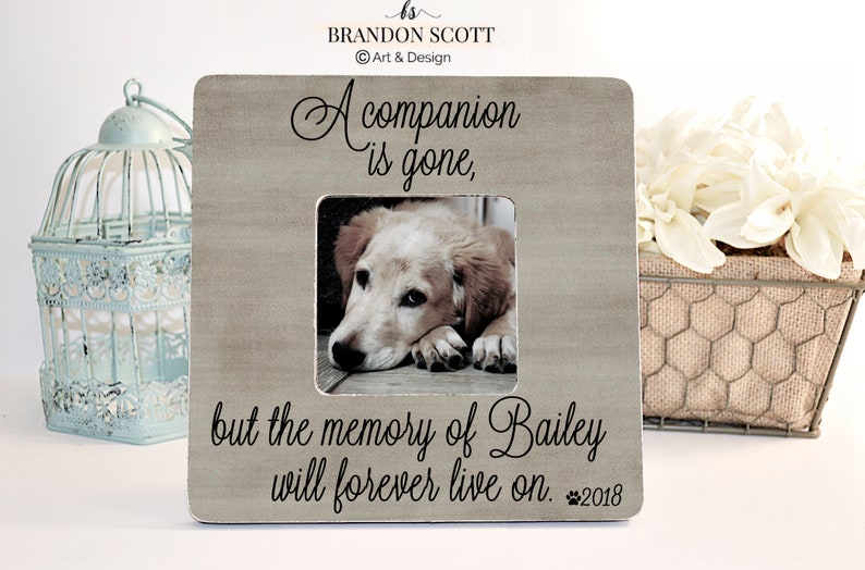 Dog Memorial, Pet Sympathy Gift, Frame, Dog Memorial Gift, Pet Loss Memorial, Personalized Pet Picture Frame, Dog Loss Memorial Frame image 1