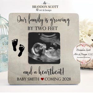 Marco de fotos para ecografía: Anuncio de embarazo personalizado, marco de ecografía, revelación de embarazo