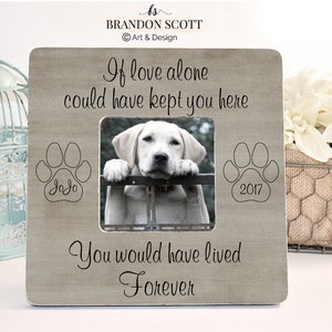 Pet Sympathy Gift, Pet Loss Memorial, Dog Cat Personalized Picture Frame, Dog Loss Memorial Frame, Sympathy Gift