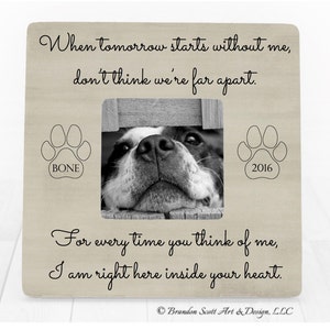 Marco conmemorativo personalizado para mascotas: regalo de condolencias por la pérdida de un perro o un gato