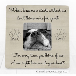 Dog Sympathy Gift, Personalized Pet Picture Frame, Dog Cat Pet Loss Sympathy, Dog Loss, Cat Loss, Dog Memorial Frame, Pet Memorial Frame