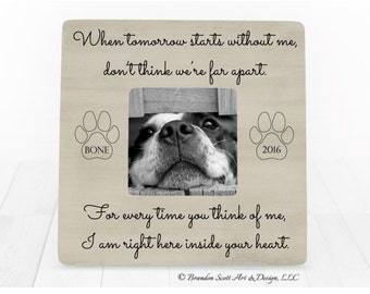 Dog Sympathy Gift, Personalized Pet Picture Frame, Dog Cat Pet Loss Sympathy, Dog Loss, Cat Loss, Dog Memorial Frame, Pet Memorial Frame