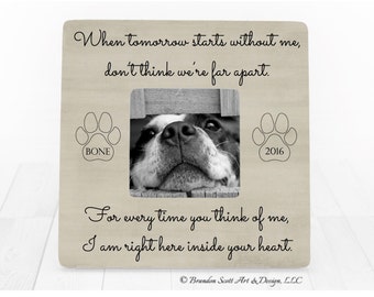 Personalized Pet Memorial Frame: Dog Cat Loss Sympathy Gift