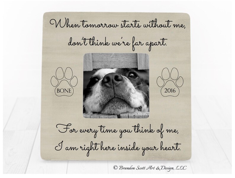 Dog Sympathy Gift Personalized Pet Picture Frame Cat Image 0