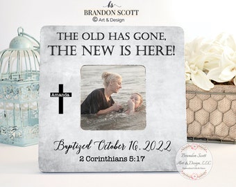 Adult Baptism Gift, Christian Frame, Teen Baptism, Baptism Gift, Baptized Date, Christian Gift, Baptism Frame, Accepting Christ