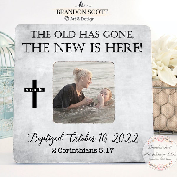 Adult Baptism Gift, Christian Frame, Teen Baptism, Baptism Gift, Baptized Date, Christian Gift, Baptism Frame, Accepting Christ