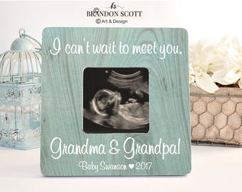 Pregnancy Announcement for Grandma Grandparents, Gender Reveal, Ultrasound Picture Frame, Sonogram Picture Frame, Grandparents to be gift