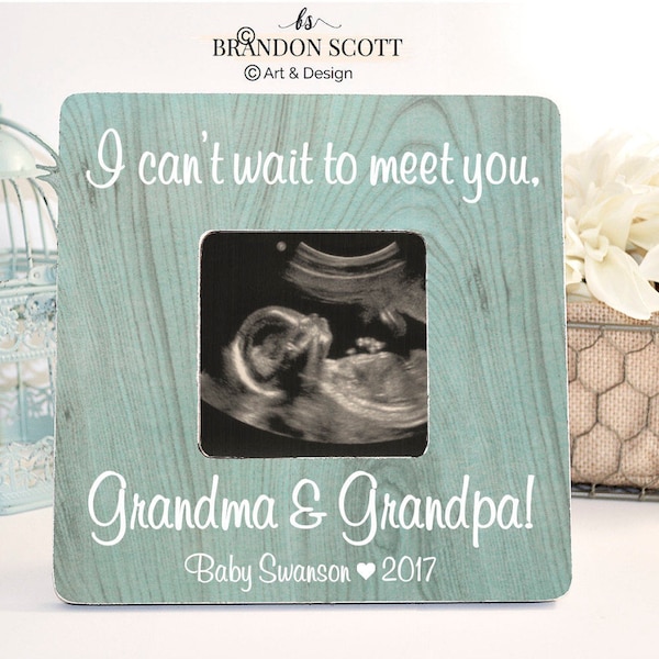 Pregnancy Announcement for Grandma Grandparents, Gender Reveal, Ultrasound Picture Frame, Sonogram Picture Frame, Grandparents to be gift