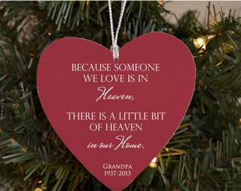 Memorial Christmas Ornament Because someone we love is in Heaven Ornament in memory of loved ones memorial gift