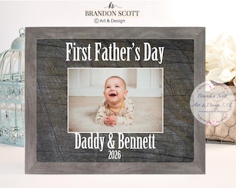 First Father's Day Frame: Personalized New Dad Gift, 1st father's day gift, daddy and me frame