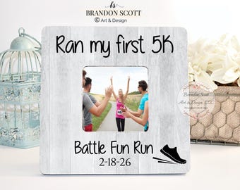 Mi primera carrera de 5k, Regalo para corredores: Marco de fotos personalizado, 13.1 o 26.2, media maratón, regalos para corredores, marco de maratón, marco de 5k