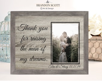 Thank You For Raising The Man Of My Dreams, Grooms Parent Gift, Wedding Thank you for Parents, Mother and Father of the Groom, Wedding Frame