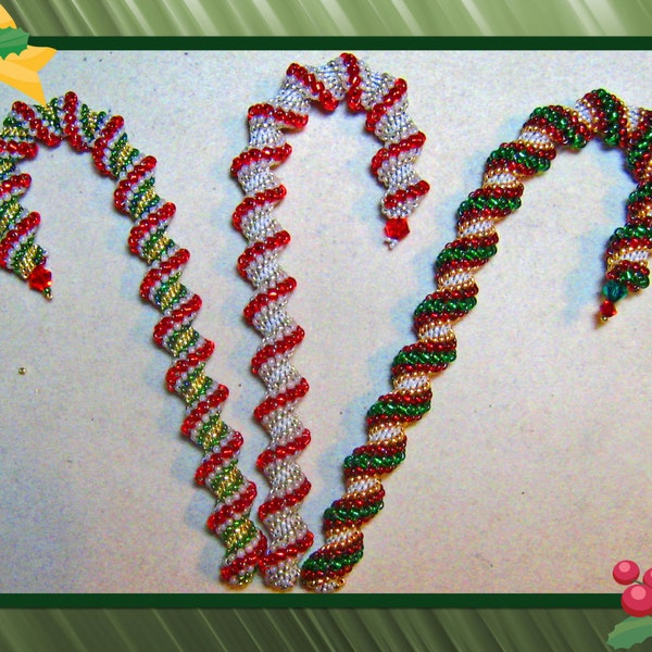 Beaded Candy Cane Christmas Ornament Tutorial