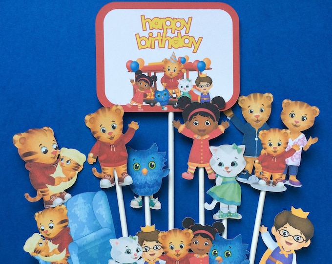Daniel Tiger Cupcake Toppers Daniel Tiger Cake Topper Daniel Etsy