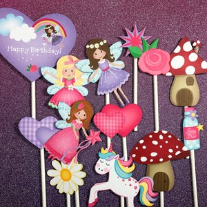 Fairy cupcake toppers, 12 fairy cupcake toppers, fairy party, fairy cake topper, fairy dust, fairy, fairies, unicorn toppers, mushrooms